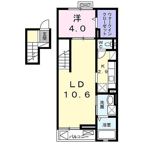 エレガントヴィエI 402｜鳥取県米子市旗ヶ崎6丁目(賃貸マンション1LDK・4階・44.63㎡)の写真 その2