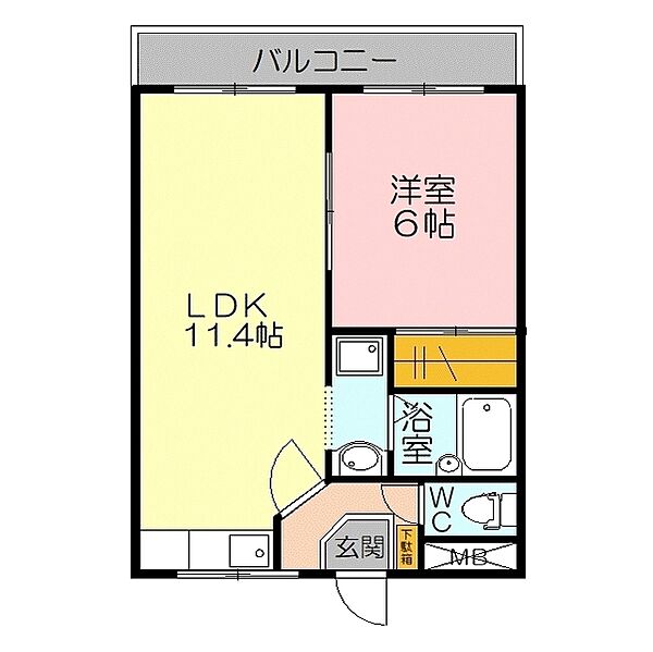 エクセレックアピオン 101｜鳥取県米子市新開6丁目(賃貸アパート1LDK・1階・39.74㎡)の写真 その2