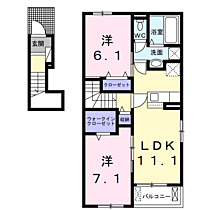 フリージアＢ 201 ｜ 鳥取県米子市旗ヶ崎4丁目（賃貸アパート2LDK・2階・58.67㎡） その2