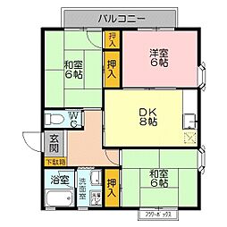 ジョイフル米原 3DKの間取図画像