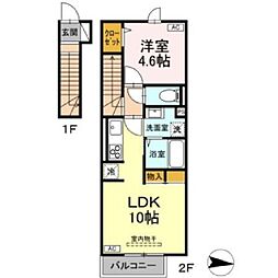 rekora 2階1LDKの間取り