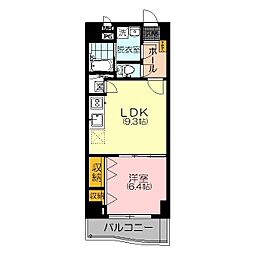 ＰＲＥＳＥＮＣＥII 7階1LDKの間取り