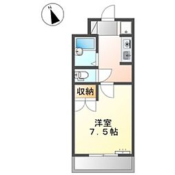 SANロイヤル 1Kの間取図画像