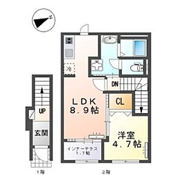 メゾン ド フローラガーデン 1LDKの間取図画像