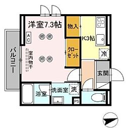ドミトリーNiB2 1Kの間取図画像
