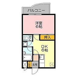 ピアシティ 1DKの間取図画像