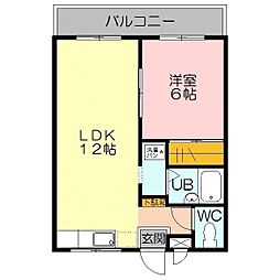 レックタウン・アネシス3 1LDKの間取図画像