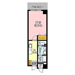 三記マンション杏 1Kの間取図画像