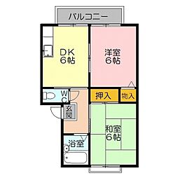 コンフィアンスアン 2DKの間取図画像