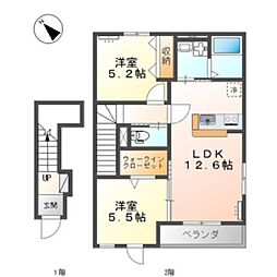 モアレディ 2LDKの間取図画像