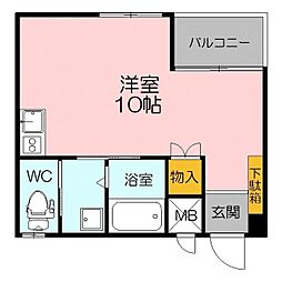 ウエストヴィレッジ ワンルームの間取図画像