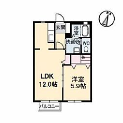 AUGUST 1LDKの間取図画像