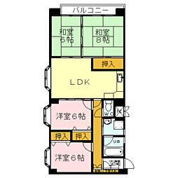 グレイス本生 4LDKの間取図画像