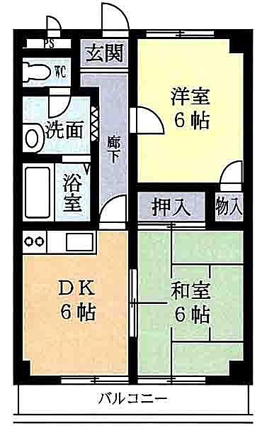 Ｍビル 0502｜茨城県取手市野々井(賃貸マンション2DK・5階・44.55㎡)の写真 その2