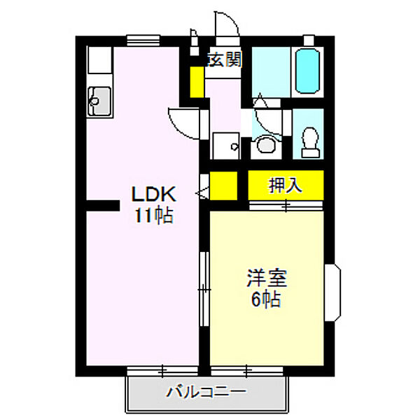 ひまわり館 101｜群馬県高崎市双葉町(賃貸アパート1LDK・1階・40.00㎡)の写真 その2