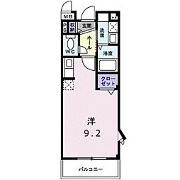 ナカイパレス　ＰａｒｔII 2階ワンルームの間取り
