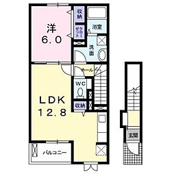 サンデーア・オチアイ 2階1LDKの間取り