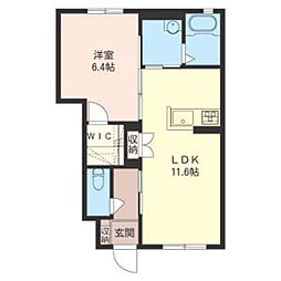 ＩＳＨＩＫＡＷＡ　ＨＩＬＬＳ　II 1階1LDKの間取り