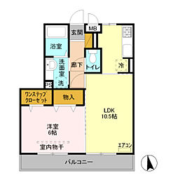 グレイスリーフ 1LDKの間取図画像