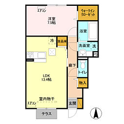スクエアB 1LDKの間取図画像