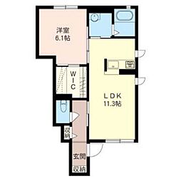 ウィステリアB 1LDKの間取図画像