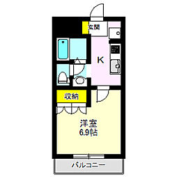 ベル・グラース 1Kの間取図画像