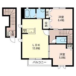 BWドミール 2LDKの間取図画像