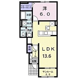 イリーデ1 1LDKの間取図画像