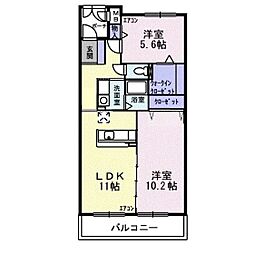 グランドヒルズヴィラ 2LDKの間取図画像