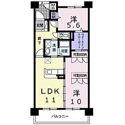 グランリーガ 2LDKの間取図画像