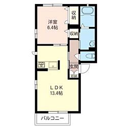 ラウレアA 1LDKの間取図画像