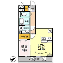 カーサ・プリメーラ 1LDKの間取図画像