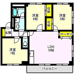 ロイヤルマンション 3LDKの間取図画像