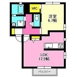 アンファン 1LDKの間取図画像
