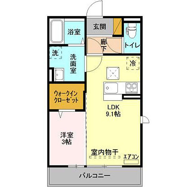 ゼピュロスみどりの　Ｆ棟 ｜茨城県つくば市みどりの2丁目(賃貸アパート1LDK・1階・33.61㎡)の写真 その6