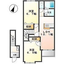 ラ・グラシーヌI  ｜ 茨城県つくば市台町3丁目（賃貸アパート2LDK・2階・59.95㎡） その2