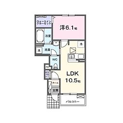 グレイス　キュウエイ 1階1LDKの間取り