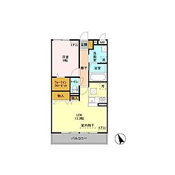 ラウレアコート 1階1LDKの間取り