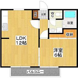 サンライフ1211-A 1LDKの間取図画像