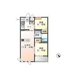 コンフォートレジデンス2 2LDKの間取図画像