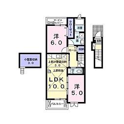 パークサイドエイシュウ 2LDKの間取図画像