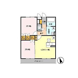 スマイルサンライズK 2LDKの間取図画像