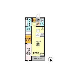 フルールB 1LDKの間取図画像