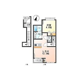 プルミエカーヤ 1LDKの間取図画像