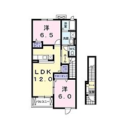 ボンヌシャンス・ヴィラA 2LDKの間取図画像