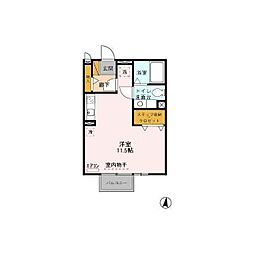 マロンハイムA ワンルームの間取図画像