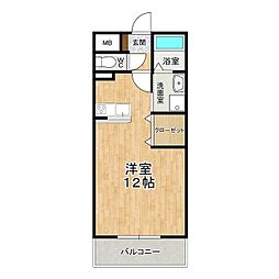 ハッピーヒルズ ワンルームの間取図画像
