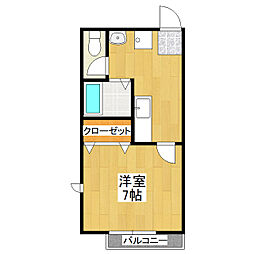 リビエラ 1階1DKの間取り