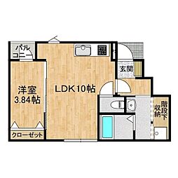 スールソレイユうずら野 1LDKの間取図画像