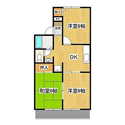 吉田ハイツ 3DKの間取図画像